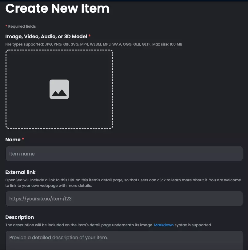 Create an NFT on OpenSea